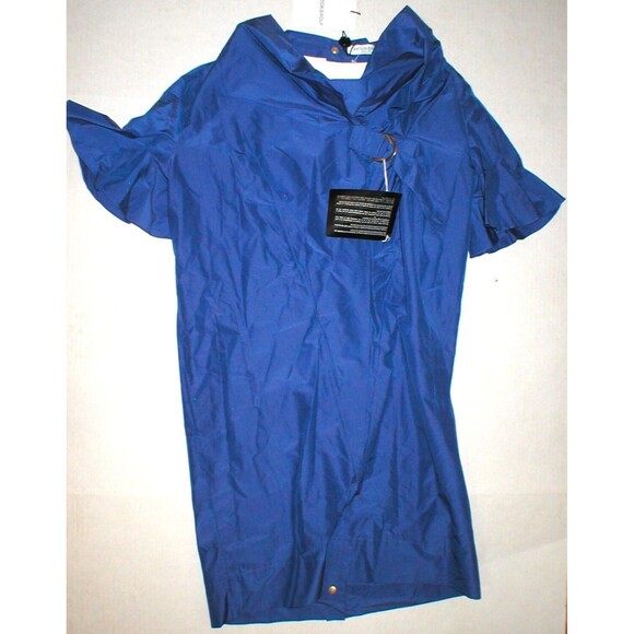 New Womens 8 NWT Designer Italy Victor & Rolf Blue Dress 44 Snaps Back Ruffles - Picture 8 of 12